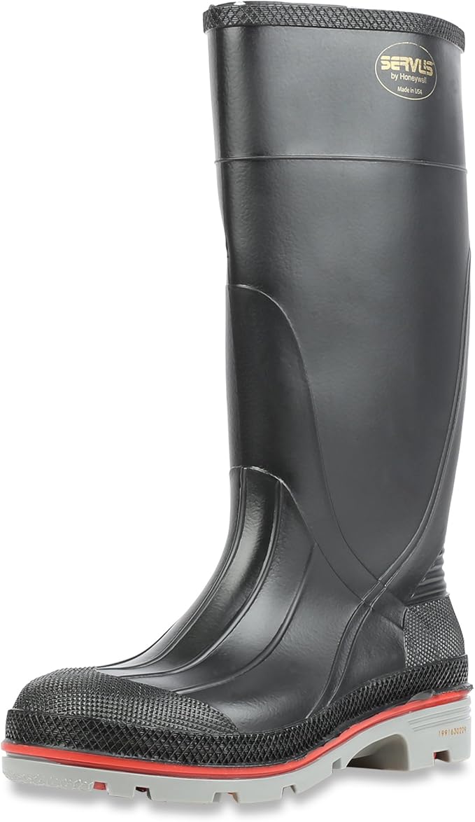 Servus XTP 15" PVC Chemical-Resistant Soft Toe Men's Work Boots, Black, Red & Grey (75108)