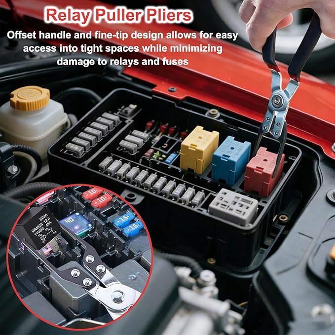 5 Pcs Automotive Electrical Disconnect Pliers Set, Professional Electrical Connector Removal Tool and Hose Clamp Pliers, Electrical Plug Connector Separator Tool for Cars, Trucks, SUVs