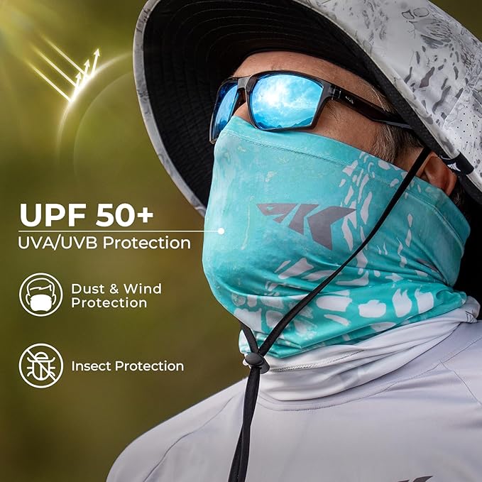 KastKing Sol Armis Neck Gaiter - UPF 50 Face Mask - UV Sun Protection Mask for Men & Women, Fishing, Hiking