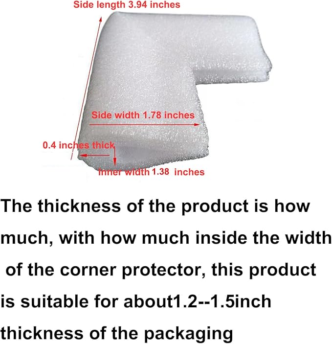 36Pcs Foam Edge Corner Protectors U-Groove Corner Protectors, Packaging Picture Frames, Glass,Furniture L-Shaped Cushioning Packaging, for Protection of Items up to about 1.2-1.5 inches in Thickness