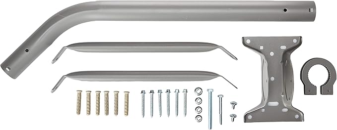 Adjustable Satellite Dish Antenna Mount for Roof or Wall Installation, TV Antenna Mast, J Pole Mounting Bracket Weatherproof, Hardware Included