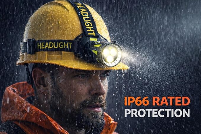 Triple-Beam Rechargeable Headlamp, LED Head Light, Head Lamp for Search and Rescue, USB-C, Outdoor use, Emergencies, Gift and More
