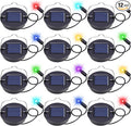 Kingdder 12 Pack Solar Light Replacement Top, 3 Inch Solar Lantern Replacement Lid with 600mah Rechargeable Battery, Waterproof Hanging Lamp Parts for Outdoor Patio Garden (Colorful Lights)