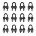 HSTECH 12PCS 1/4 Inch M6 304 Stainless Steel Wire Rope Cable Clip Clamp, Used for Anything That Involves Cable Clips: Rigging, Temporary Guardrail Systems, Securing Loads, Hanging Banners Or Flags