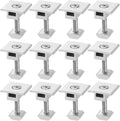 uxcell 12Pcs Solar Panel Middle Clamp, 40mm Aluminum Solar Panel Center Clamps PV Solar Rail Mounting System Install Hardware, Silver