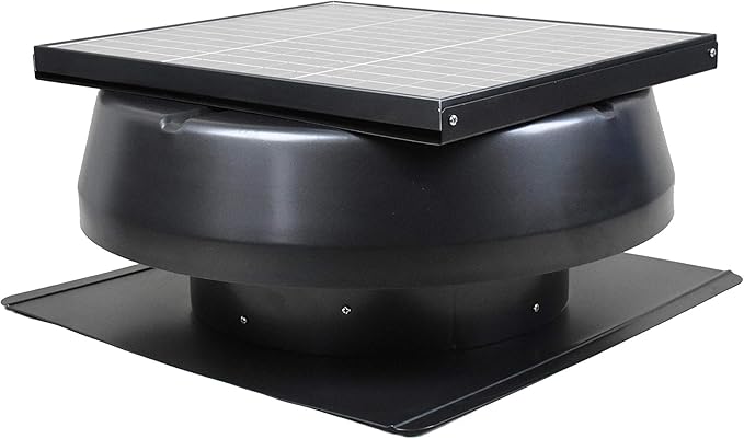 iLIVING 14" HYBRID Smart Thermostat Solar Roof Attic Exhaust Fan, 40-Watt, 1150 CFM, Cools up to 2900 Sq.Ft. Coverage Area, Black
