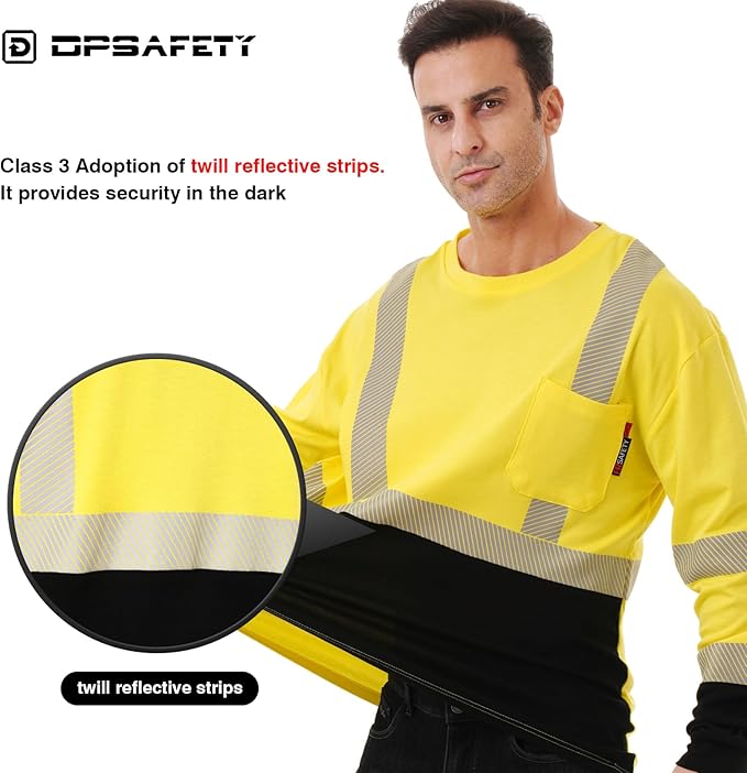 FR Shirt 6 oz Hi Vis Fire Resistant Flame Resistant Shirts for Men,Welding Shirt Cotton CAT2 Long-Sleeved Shirts