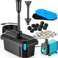POPOSOAP Pond Filter with Pump Fountain Kits, 660GPH Pond Filter with 40W Pond Pump & Fountain Kit, Koi Pond Filters for Outdoor Ponds Clean, Clear, and Add Water Features(Corded Electric)