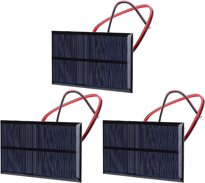 3Pcs Mini Solar Panel DC 6V Polysilicon Solar Cell Charger Module Solar DIY System Kits with 30cm Cable