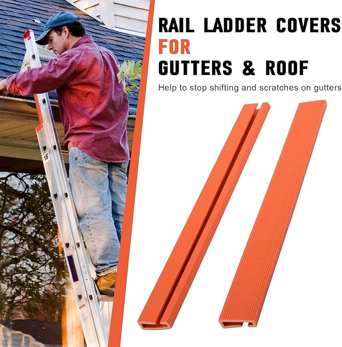 Ladder Stabilizer, Rail Ladder Covers for Gutters & Roof, Ladder Safety Protector Fits Extension Ladders with 1”Wide Offset “T” Profile, Used to Fall Prevention and Scratch Protection, 2 Pack