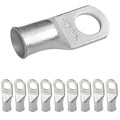 SELTERM 10pcs 2/0 AWG-1/2" Stud Tinned Copper Wire Lugs, Heavy Duty Battery Cable Ends,00 Gauge Ring Terminals, UL Battery Lugs Marine Grade Copper Eyelets Electrical Battery Terminal Connectors