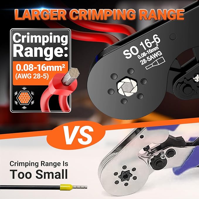 Ferrule Crimping Tool Kit, Preciva Upgrade Double & Single Ferrules Connectors, Hexagonal Ratchet Jaw Wire Crimping Pliers AWG 28-5 with 1200PCS Terminal Connector Sleeves