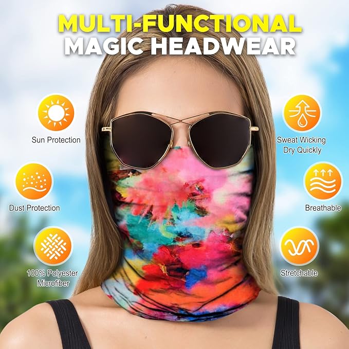 JOEYOUNG Headwear, Bandana, Neck Gaiter Head Wrap Headband Balaclava Magic Scarf