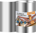 Aluminum Roll Flashing, 6'' x 50' Metal Roofing Roll for Roof and Garden, Prevents Roofing Stains, 0.019-inch/0.3 mm Thickness (26GA) Roof Strip for Moss and Mildew Prevention