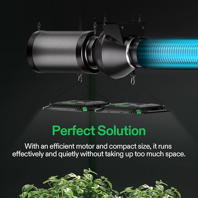 VIVOSUN D4 4 Inch 195 CFM Inline Duct Ventilation Fan, HVAC Vent Blower for Grow Tent, Attic, Basements or Kitchen, Hydroponics Exhaust Booster Fan