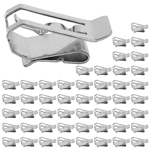 50pcs Stainless Steel Cable Clips, Wire Management for Solar, Trailer Boat, Silver