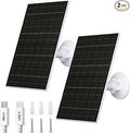 FUTUREZEN 6W Solar Panel for Security Camera Outdoor, 5V USB/USB-C Solar Charger Compatible with Rechargeable Battery Cameras, IP66 Waterproof, 360° Adjustable Mount, 9.8ft Cable (2 Pack, White)