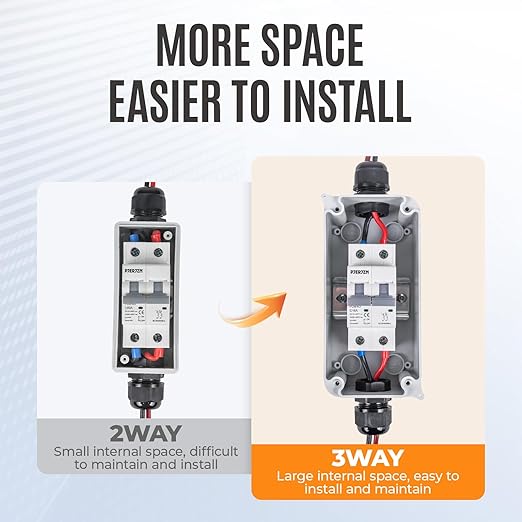Solar Panel Disconnect Switch 1000V 25A PV Disconnect Switch Miniature Circuit Breaker with Waterproof Enclosure for Solar PV Homes Batter (25 Amps)