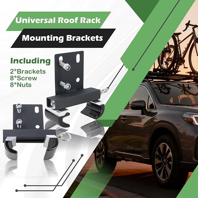Universal Roof Rack Mounting Brackets Compatible with Suvs Cars Vans for LED Light Bars and Awnings (2PCS)