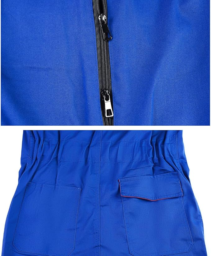 Men's Coveralls Mechanic Work Jumpsuit Multi Pockets Overalls Long Sleeve Workwear Coverall
