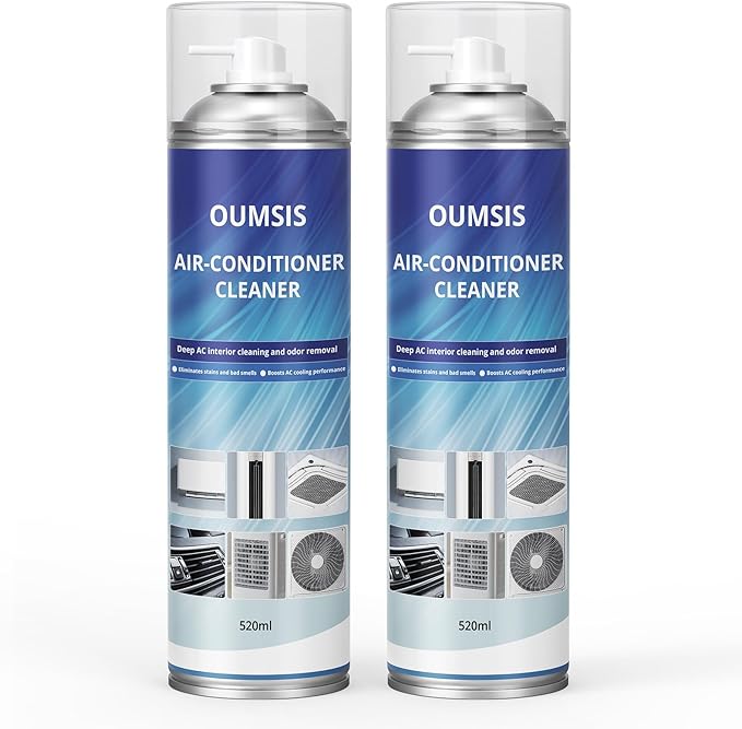 Air Conditioner Cleaner, Professional Cleaner Foam Spray, Foaming Coil Cleaners for AC Unit, Heating, Refrigerator, Multifunctional Cleaner Spray Bottle Breaks Down Dirt, Dust and Grease 2 Pack