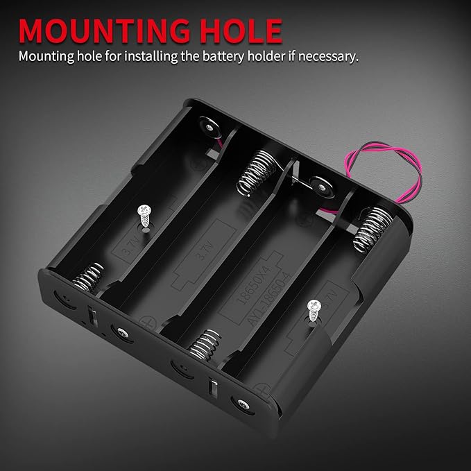 DAIERTEK 18650 Battery Holder with Wire 3.7V,7.4V, 11.1V, 14.8V 18650 Battery Holder Box 2 for Each Type -Total 8Pcs