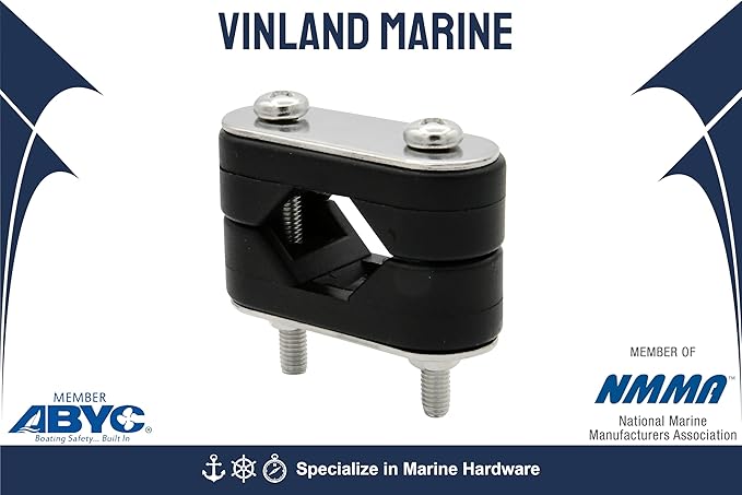 Vinland Marine Nylon Stainless Steel Boat Rail Mount Brackets, Fit 7/8" 1" Tube, Pontoon Rail Mount, Boat Grill Mounting Cleat