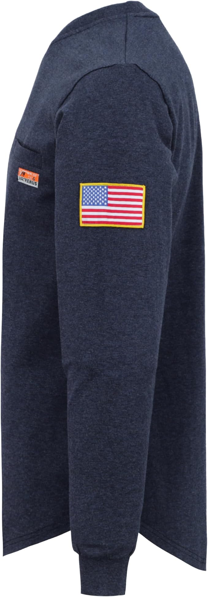 VATRENUS FR Shirt for Men Crewneck Midweight Utility Pocket Fire Resistant Long Sleeve Work Shirts NFPA2112 CAT2