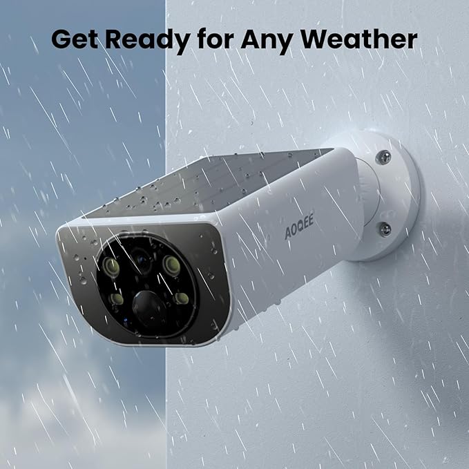 2K Solar Camera Outdoor Wireless-2.4Ghz WiFi Cameras for Home Security, Continuous Power, Color Night Vision, SD Card/Cloud Storage, Waterproof, Compatible with Alexa/Google Home S1 (1 Pack)