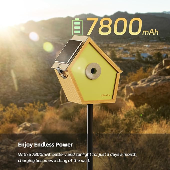 Reli Solar Panel for Camera in Birddy Bird House & Bird Feeder & Bird Bath, Efficient Power Solution for Camera