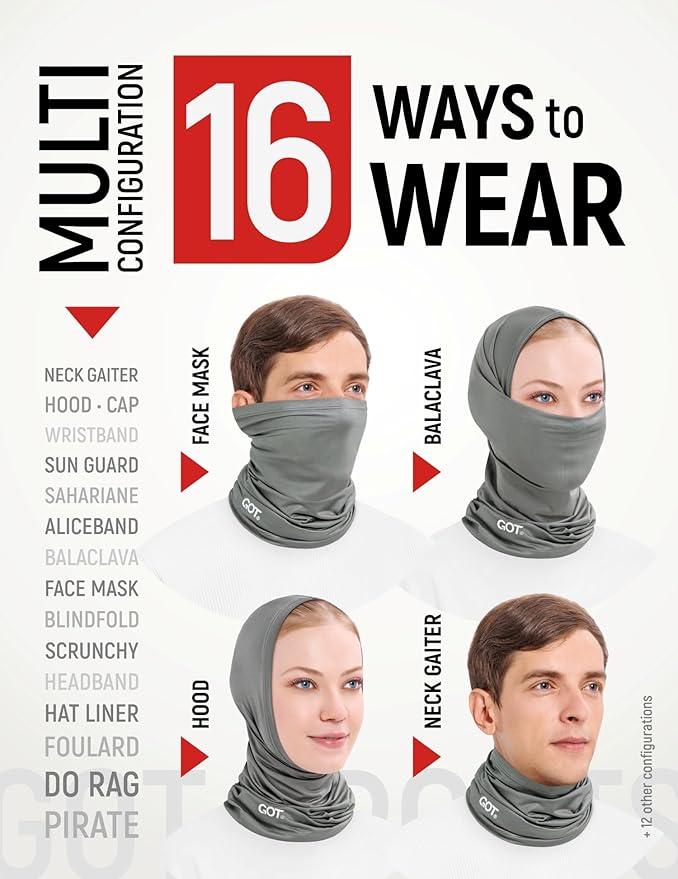 GOT Sports UPF 50+ Fishing Neck Gaiter - UV Face Mask Sun Protection for Men & Women - Camo SPF Face Cover Gator