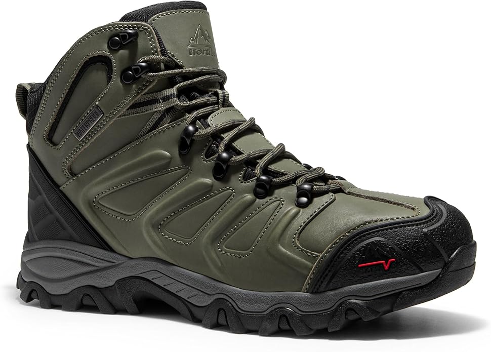 NORTIV 8 Men's Ankle High Waterproof Hiking Boots Outdoor Lightweight Shoes Trekking Trails Armadillo