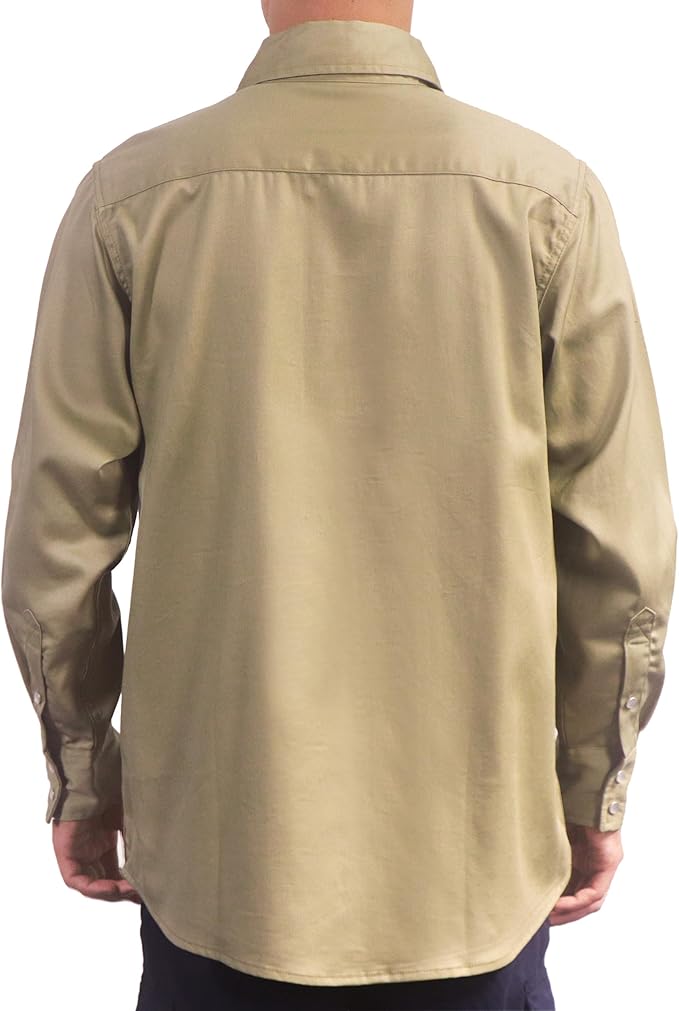 VATRENUS FR Shirts for Men 6.5oz Button Down Flame Resistant 100% Cotton Men's Pre-Washed Fire Retardant Work Shirt