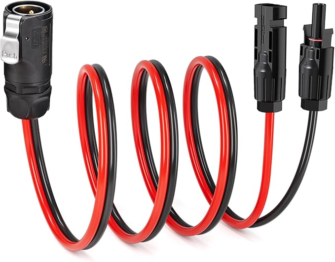 10AWG 2 Pin Power Industrial Circular Connector to Solar Adapter for River RV Solar Ports Solar Panel Suitcase(6FT)
