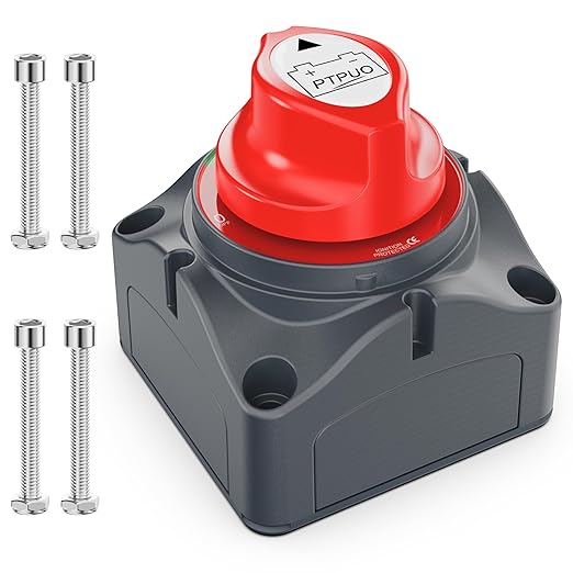 Battery Disconnect Switch, 12-48V Battery Power Cut/Shut Off Master Switch Disconnect Isolator for Car Vehicle RV and Marine Boat (On/Off)