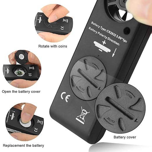 AIOMEST Digital Anemometer, Mini Wind Speed Meter Air Flow Gauge Measuring Wind Velocity Temperature, Handheld Velometer AI-816B with Max/AVG/Current Wind Chill for HVAC Shooting Sailing
