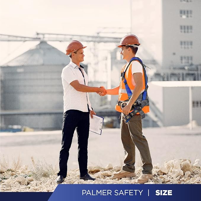 Palmer Safety Hammerhead 5pt Safety Harness Back Padded, QCB Chest, Tongue Buckel Legs Straps, Back & Side D-Rings