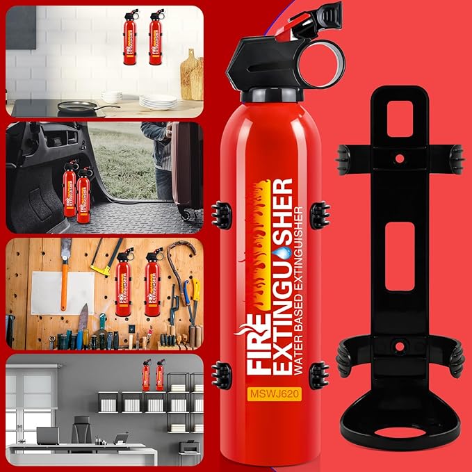 2 Pack Fire Extinguisher for Home with Mount - Upgraded 8-in-1 Portable Fire Extinguisher for Car Vehicle Boat House Kitchen, Water-Based Fire Extinguisher for A, B, C, K Fires