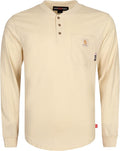BOCOMAL FR Shirts 6oz Lightweight Flame Resistant Long Sleeve Henley Shirt Fire Retardant Workwear NFPA2112 CAT2
