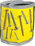 BYKES Magnetic Wristband for Holding Screws, Nails & Tools | Strong Magnetic Extra Large Tool | Portable DIY Magnetic Wristband | Wide Surface Magnet | Heavyduty Tool Gift for Handyman | Yellow/Gray