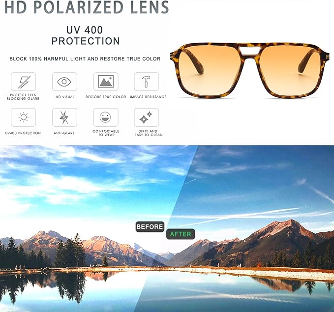 Large Night Vision Glasses for Driving Women Men - Anti Glare Night Driving Glasses
