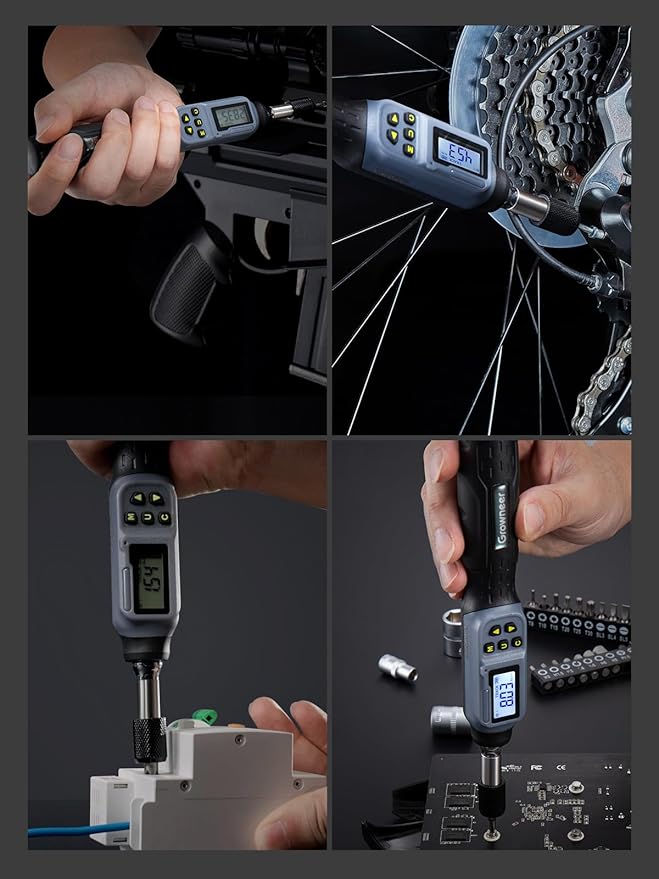 GROWNEER Digital Torque Screwdriver, 2.66-53.1 In-lbs/0.3-6 Nm, 1/4'' Drive Inch Pound Torque Screwdriver Electrician with Buzzer & LED Indicator, 27 In 1 Torque Wrench Screwdriver Set