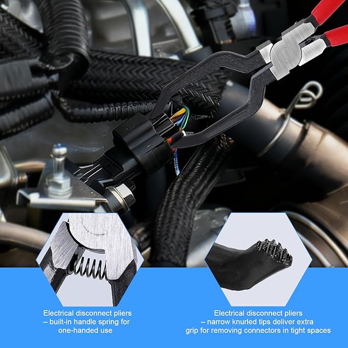 5-Piece Automotive Electrical Connector Removal Tool Set,Electrical Disconnect Pliers with Ergonomic Handle for Cars,Trucks & SUVs Fuel Line/MAF Sensor/Electrical Terminals/Lgnition Coil