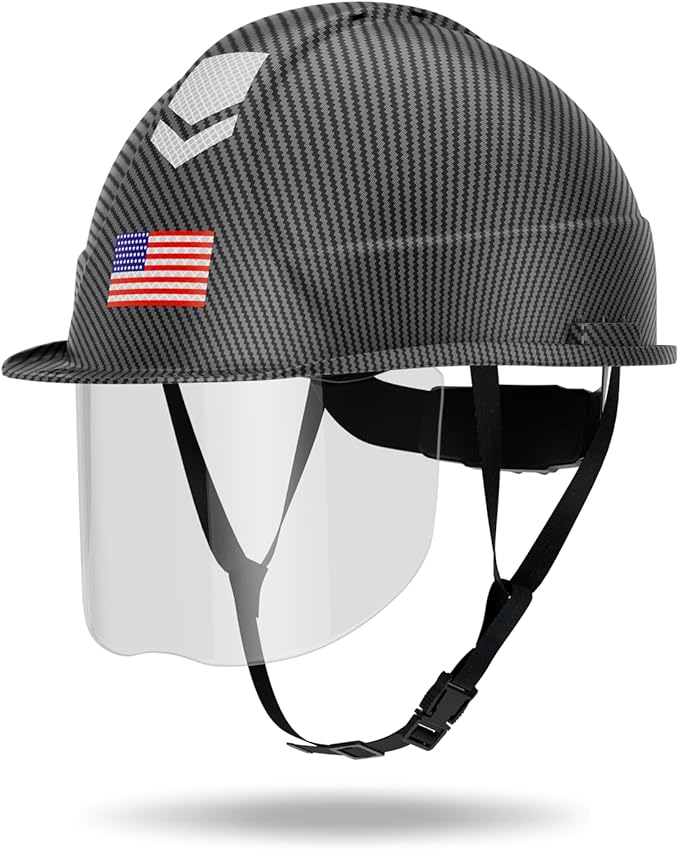 Reflective Safety Hard Hat with Visor,Vented Protection Construction Hard Hat,ANSI Z89.1& OSHA Approved Safety Helmet