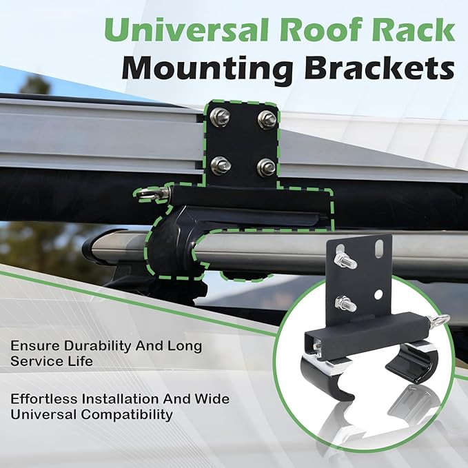 Universal Roof Rack Mounting Brackets Compatible with Suvs Cars Vans for LED Light Bars and Awnings (2PCS)