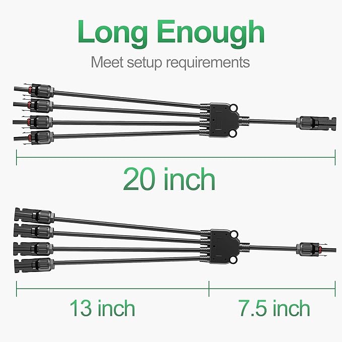 OYMSAE Solar Y Branch Connectors Parallel Connectors 1 to 4 Solar Cable Adapter Tool Kit (M/FFFF, F/MMMM)