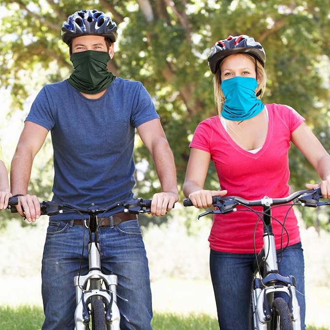 Geyoga 6 Pieces Summer UV Protection Cooling Neck Gaiter Face Clothing Neck Gaiter Mask Scarf Sunscreen Breathable Bandana