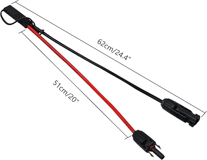 CERRXIAN 50cm 10AWG SAE to Male & Female Adapter 10AWG Cable with SAE Conector for RV Panel Solar