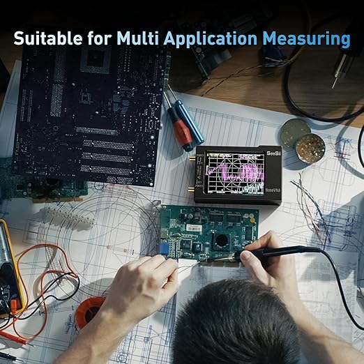 SEESII Nanovna-H Vector Network Analyzer,Upgraded HW3.7 9KHz-1.5GHz MF HF VHF UHF Antenna Analyzer, Measuring S Parameters, Voltage Standing Wave Ratio,Phase,Delay,Smith Chart,Support Data Storage