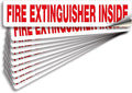 iSYFIX Fire Extinguisher Inside Signs Stickers for Vehicles – 10 Pack 12x2.5 Inch – Self-Adhesive Vinyl Decals, Laminated for UV, Weather, Scratch, Fade Resistance, for Cars, Trailers and Trucks